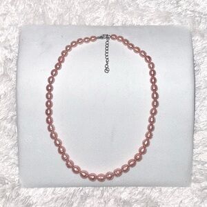 NIB Honora Graduated Peach Baroque Pearl Necklace – Sterling Silver Clasp